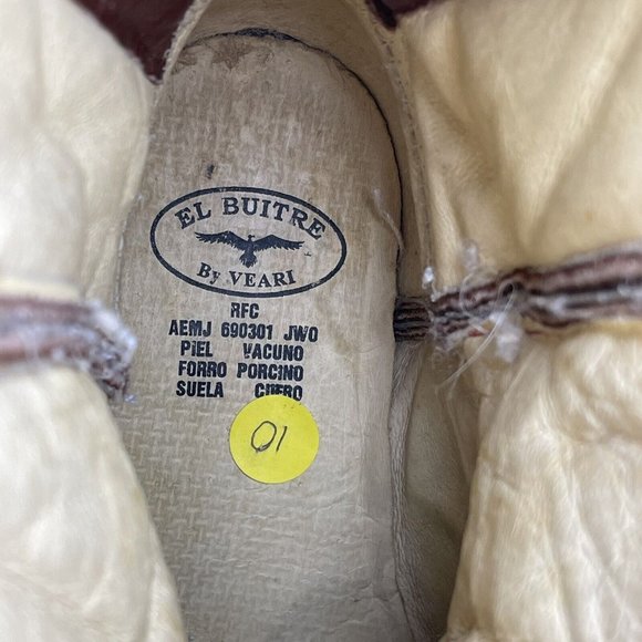 EL BUITRE VIERI Boots Hornback Crocodile Western Cowboy brown WMS Mex 26.5 US 10 - Picture 7 of 9